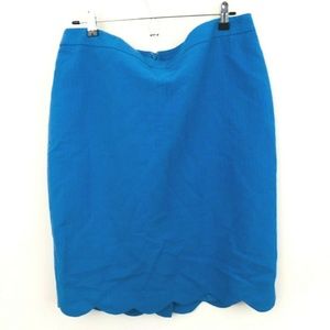 Talbots Scalloped Hem Blue Skirt